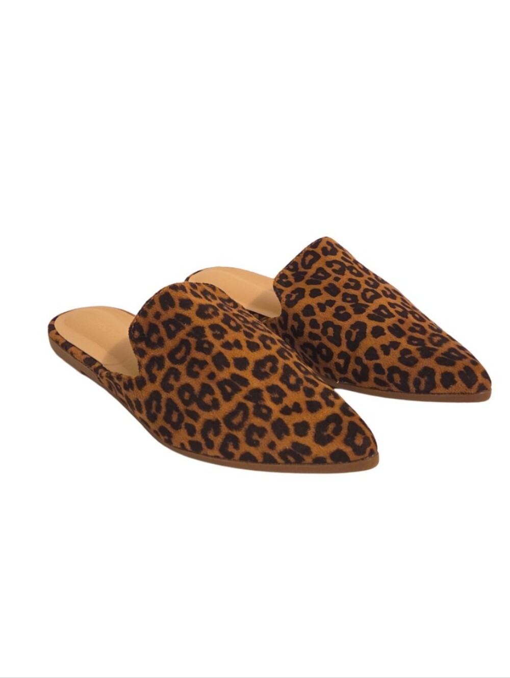 Tilocow Leopard Print Size 6.5 Pointed Toe Women's Mules